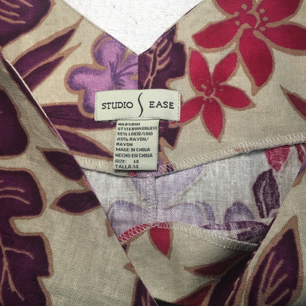 Hawaiian Linen Dress Size 14 - Picture 8 of 8